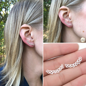 Sliver Left & Silver Knot earring set