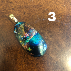 Healing in his wings -glass fused pendant