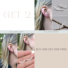 Load image into Gallery viewer, Sliver Left &amp; Silver Knot earring set