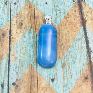Stretched Blue Thin-Glass-Fused-Pendant