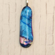 Load image into Gallery viewer, Shimmering Blue Hue-Glass-Fused-Pendant