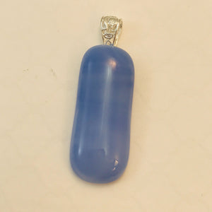 Stretched Blue Thin-Glass-Fused-Pendant