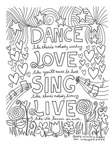 Dance like there's Nobody Watching - Coloring Page