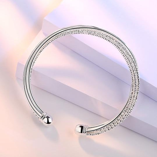 Silver winding soul bracelet