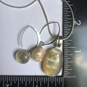 Perrier-Jouet Champagne-Fused-Glass-Pendant-Earring-Set