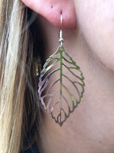 Load image into Gallery viewer, Light as air Large Silver Leaf Earrings