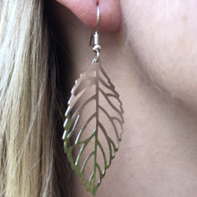 Load image into Gallery viewer, Light as air Large Silver Leaf Earrings