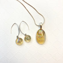 Load image into Gallery viewer, Perrier-Jouet Champagne-Fused-Glass-Pendant-Earring-Set