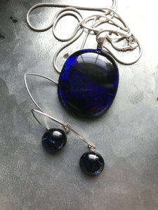 Charybdis -Fused-Glass-Pendant-Earring-Set