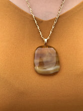 Load image into Gallery viewer, Caramel &amp; Cream -Fused-Glass-Pendant-Earring-Set