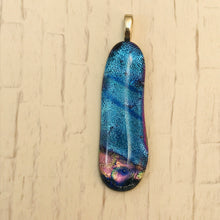 Load image into Gallery viewer, Shimmering Blue Hue-Glass-Fused-Pendant