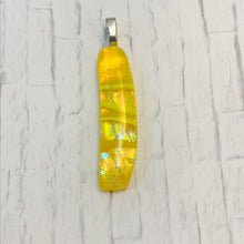 Load image into Gallery viewer, Yellow Caterpillar-Fused-Glass-Pendant