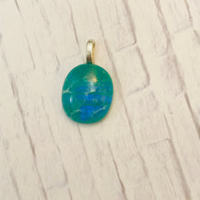 Load image into Gallery viewer, Turquoise Round-Fused-Glass-Pendant