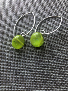 Lime Twist-Fused-Glass-Earrings