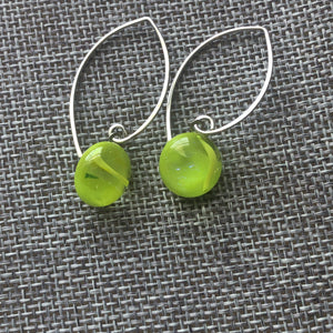 Lime Twist-Fused-Glass-Earrings