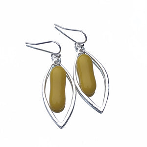 Yellow Jasper-Fused-Glass-Earrings