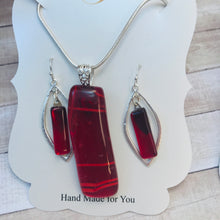 Load image into Gallery viewer, Sohrab-Fused-Glass-Pendant-Earring-Set