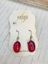 Load image into Gallery viewer, Speckled Red Oval Earrings-Fused-Glass-Earrings