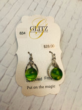 Load image into Gallery viewer, Speckled Frogs-Fused-Glass-Earrings