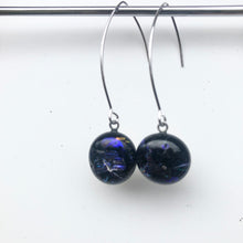 Load image into Gallery viewer, Blue blizzard-Fused-Glass-Earrings