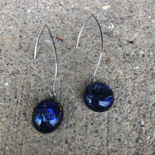 Load image into Gallery viewer, Blue blizzard-Fused-Glass-Earrings