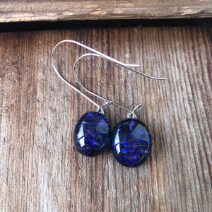 Purple Oceans-Fused-Glass-Earrings
