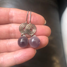 Load image into Gallery viewer, Round Lavender Dangling Earrings