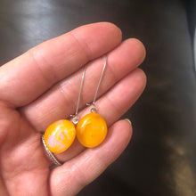 Load image into Gallery viewer, Orange Planets-Fused-Glass-Earrings