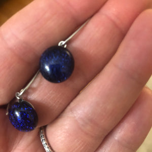 Deep Blue Destiny-Fused-Glass-Earrings
