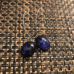 Purple Marble-Fused-Glass-Earrings