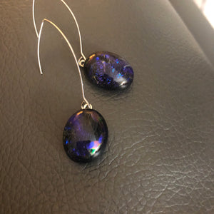 Purple Marble-Fused-Glass-Earrings