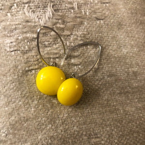 Yellow Bellies-Fused-Glass-Earrings