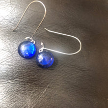 Load image into Gallery viewer, Cobalt-Fused-Glass-Earrings