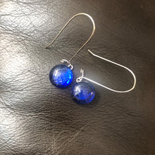 Load image into Gallery viewer, Cobalt-Fused-Glass-Earrings