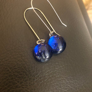 Cobalt-Fused-Glass-Earrings