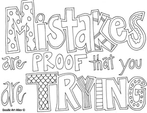 Mistakes are Proof that You are Trying - Coloring page