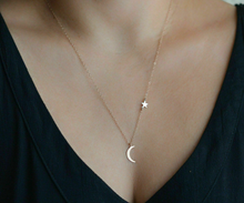 Load image into Gallery viewer, Moon and Star Necklace