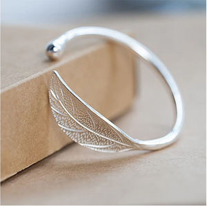 Silver Leaf Cuff Bracelet