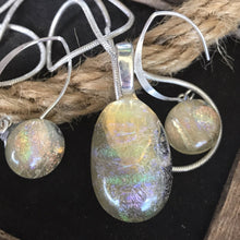 Load image into Gallery viewer, Perrier-Jouet Champagne-Fused-Glass-Pendant-Earring-Set