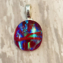 Load image into Gallery viewer, Red Blue Ocean-Glass-Fused-Pendant