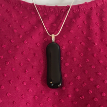 Load image into Gallery viewer, Skinny Black Tie-Glass-Fused-Pendant