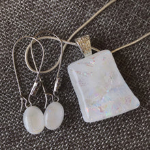 Load image into Gallery viewer, Snowdrop-Fused-Glass-Pendant-Earring-Set
