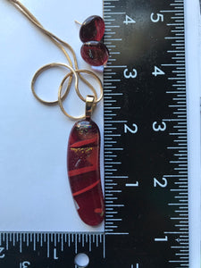 Silken -Fused-Glass-Pendant-Earring-Set