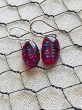 Load image into Gallery viewer, Speckled Red Oval Earrings-Fused-Glass-Earrings