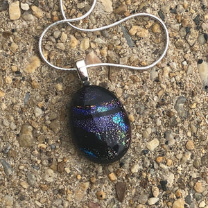 Healing in his wings -glass fused pendant
