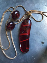 Load image into Gallery viewer, Silken -Fused-Glass-Pendant-Earring-Set