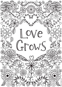 Love Grows coloring page