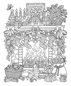 Christmas Fire Place Coloring Page