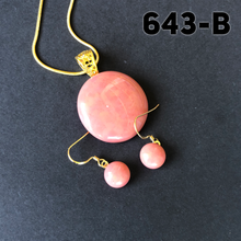 Load image into Gallery viewer, Dusty Rose -Fused-Glass-Pendant-Earring-Set